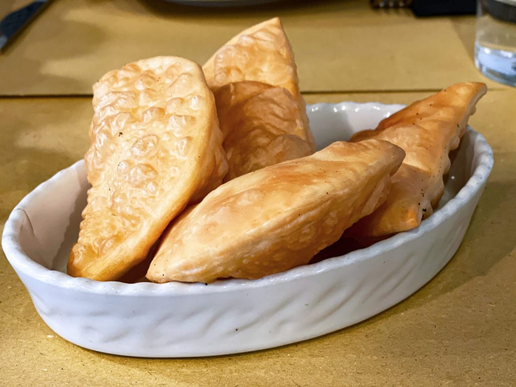 gnocco fritto- the fried bread in a plate