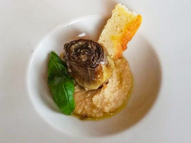 Roman styled artichoke served at a restaurant