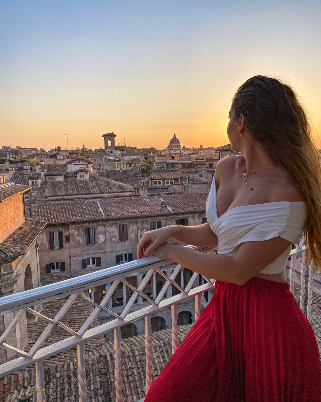 The views from a rooftop in Rome, Italy