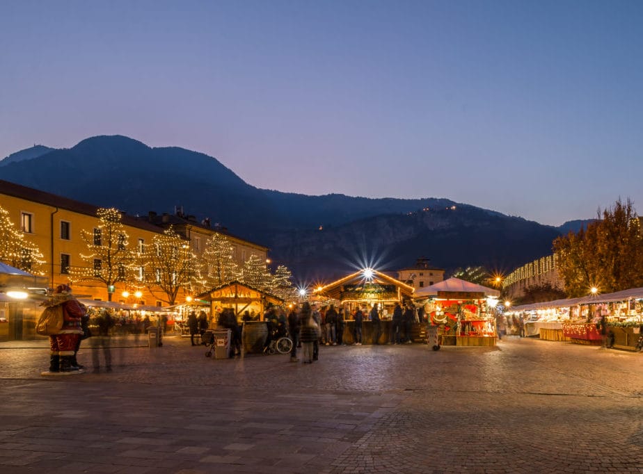 Christmas market Trento in Trentino Alto Adige, Northern Italy. Famous market