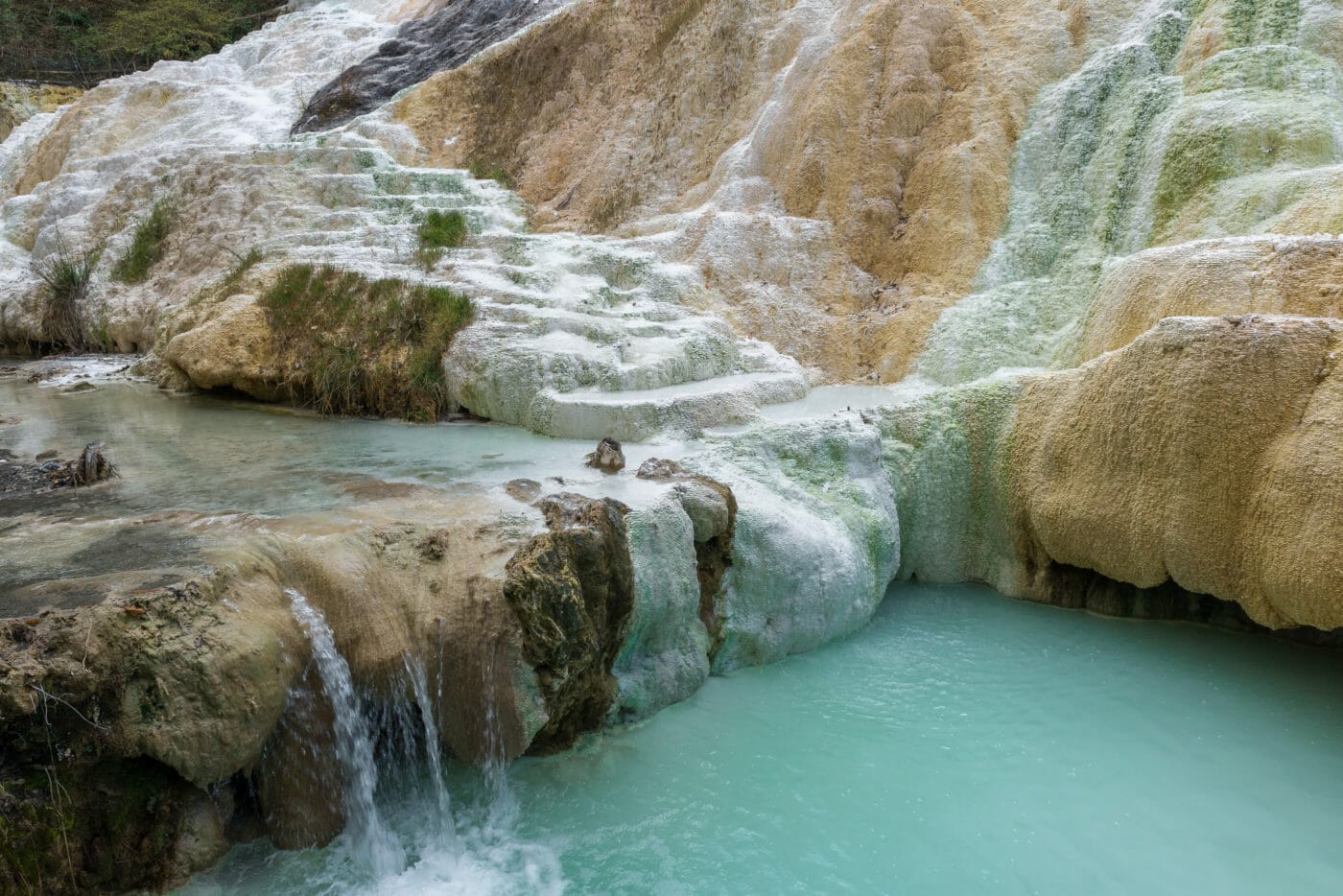 The milky turquoise pools of Bagni di San Filippo in Tuscany
