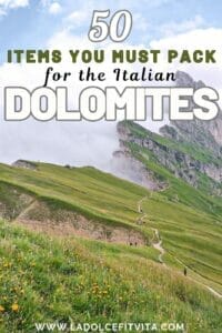 click this image to save this dolomites packing list blog post to pinterest