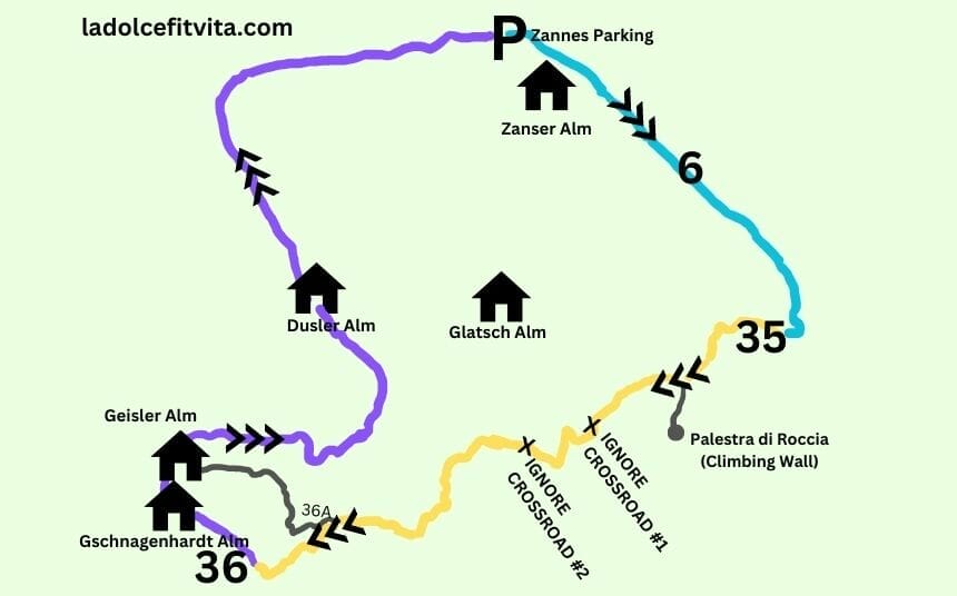 Map of the Adolf Munkel Trail in the Dolomites