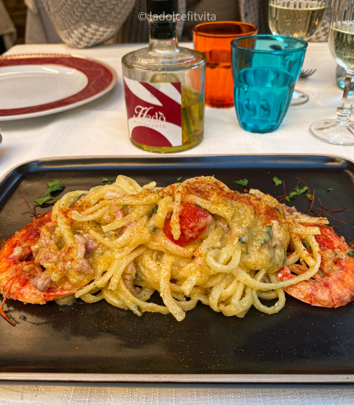 delicious linguine pasta with shrimp